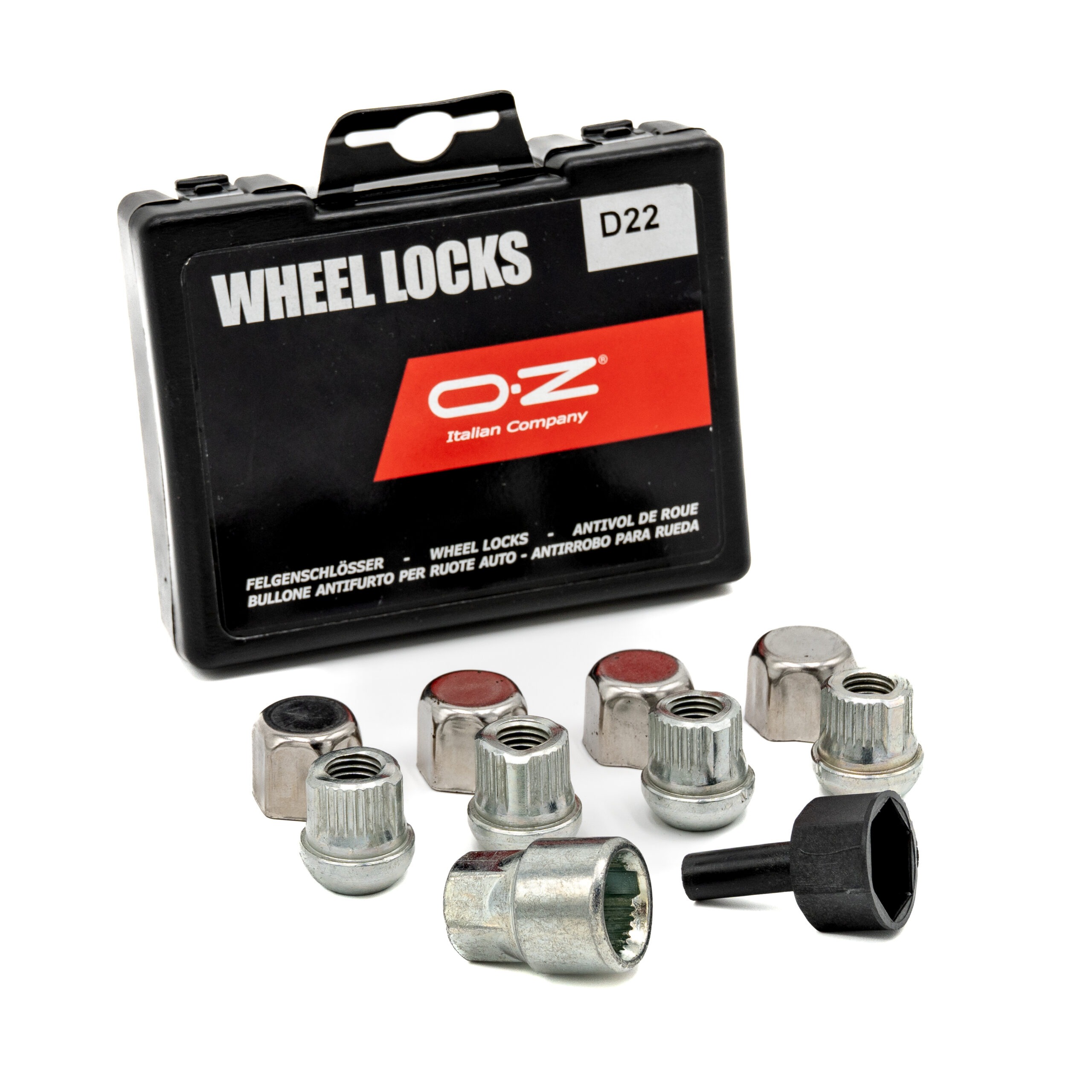 OZ FELGENSCHLOSS D22 KUGELBUND MUTTER M12X1,5 X 25 SCHLÜSSELWEITE 19